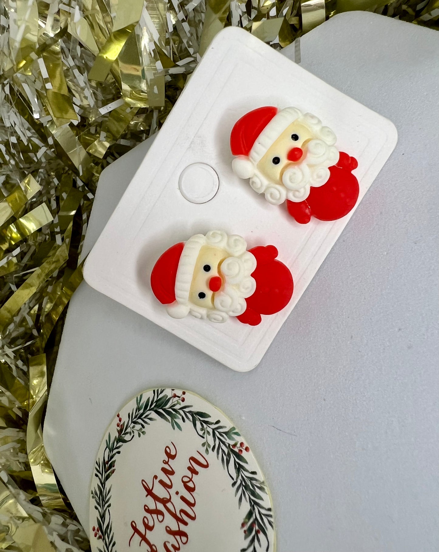 Christmas Character Polymer Clay Stud Earrings (assorted designs)