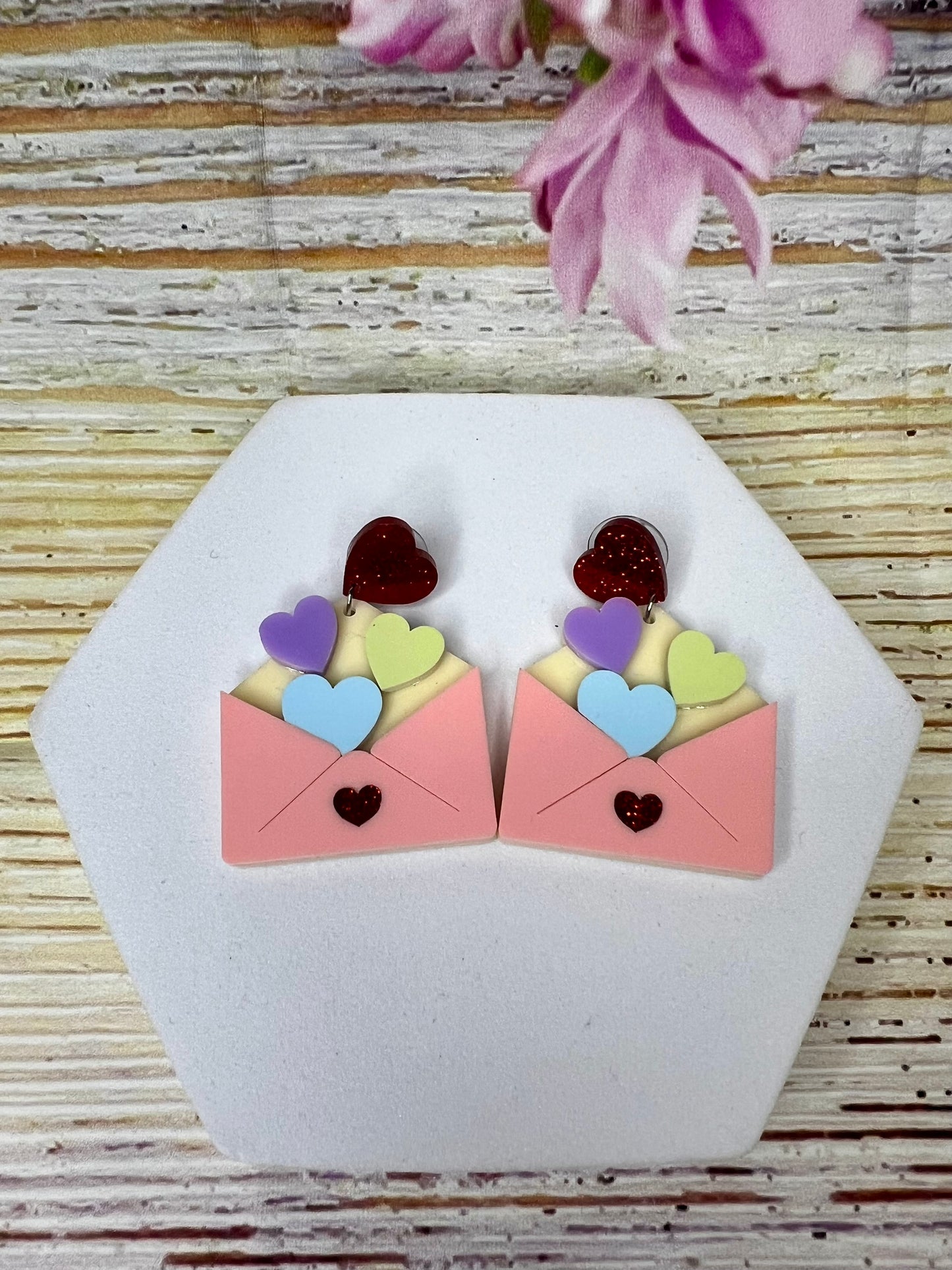 Large Acrylic Love Letter Earrings