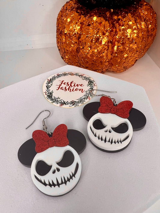 Gothic Pumpkin Queen Dangle Earrings