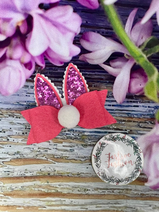 Glitter Rabbit Hair Clips