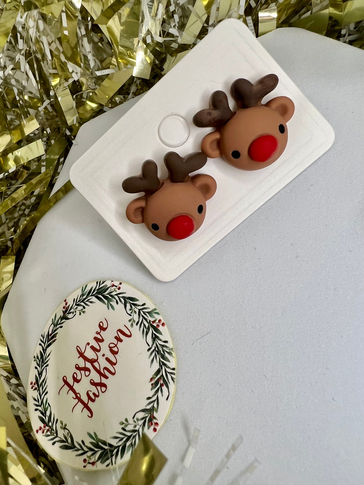 Christmas Character Polymer Clay Stud Earrings (assorted designs)