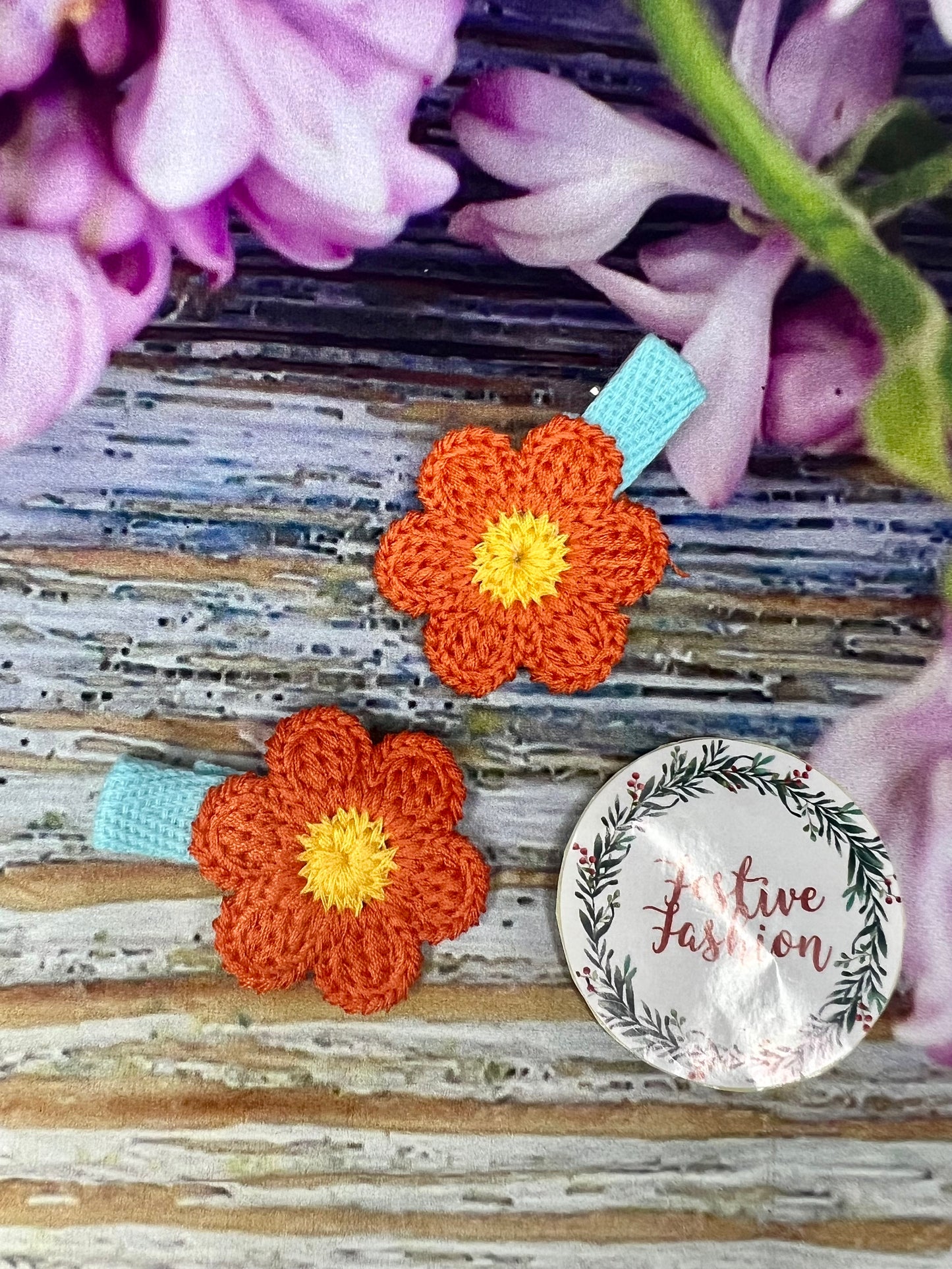 Crochet Flower Hair Clips