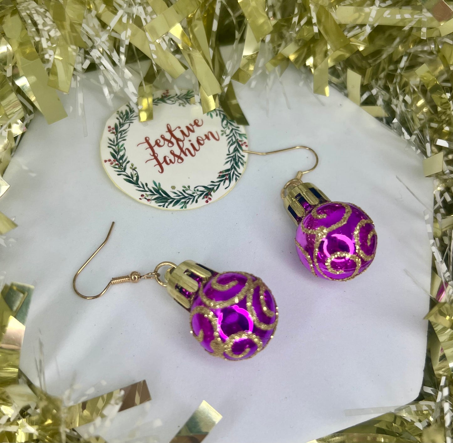 Glitter Bauble Earrings – Assorted Colours