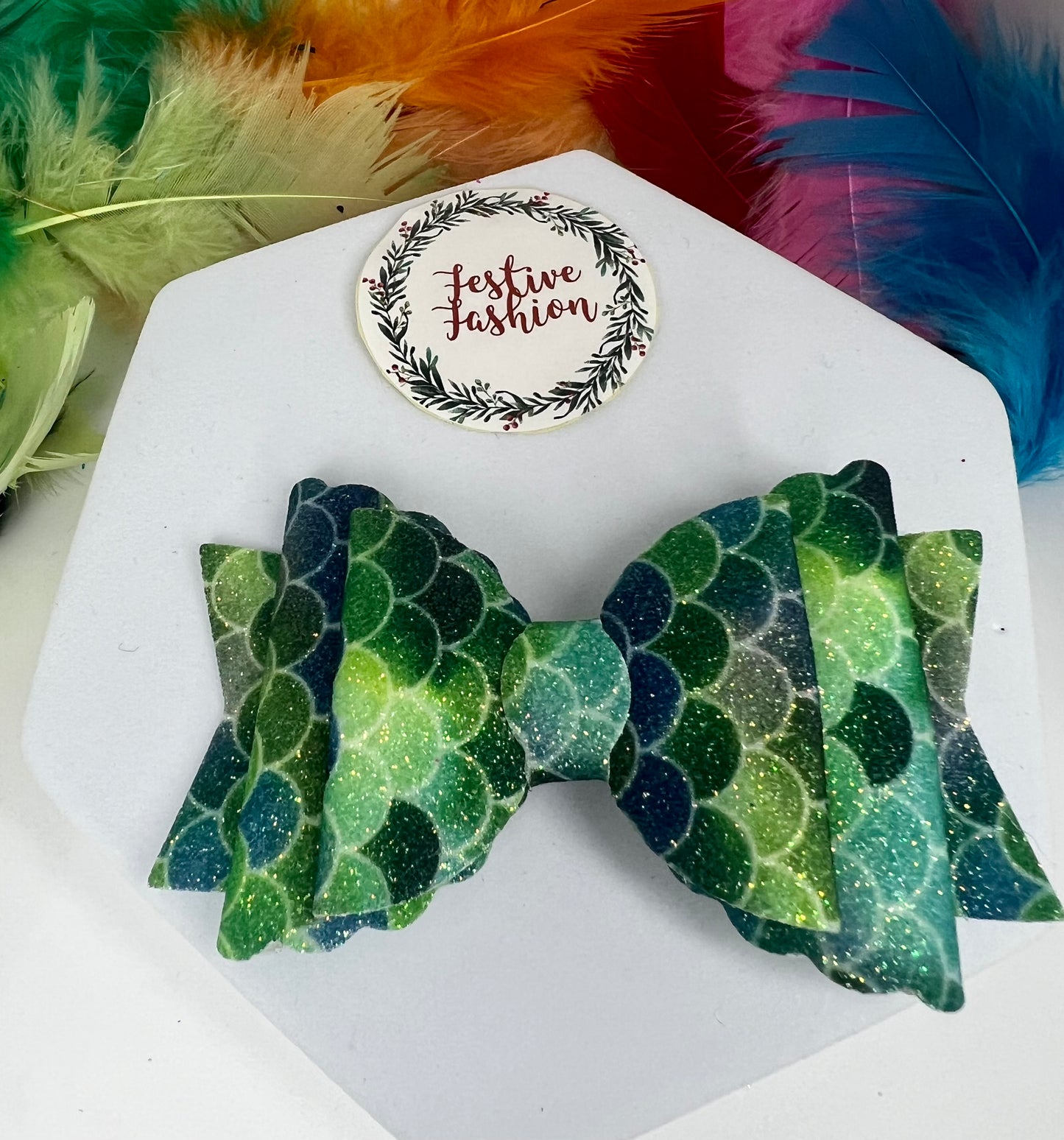 Mermaid Shimmer Bow Hair Clips