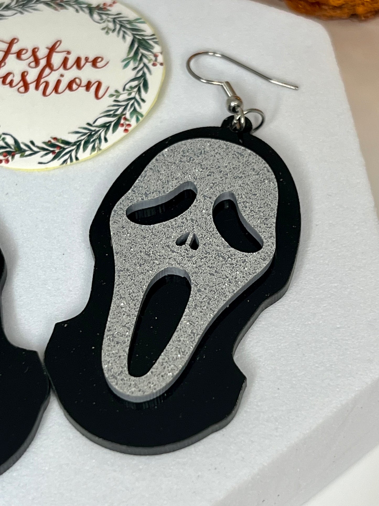 Scream Mask Dangle Earrings