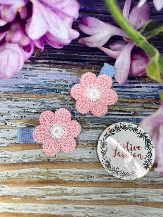 Crochet Flower Hair Clips