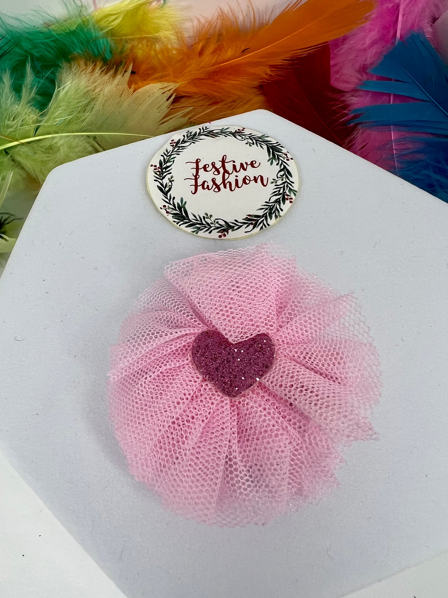 Glitter Heart & Tutu Hair Clips
