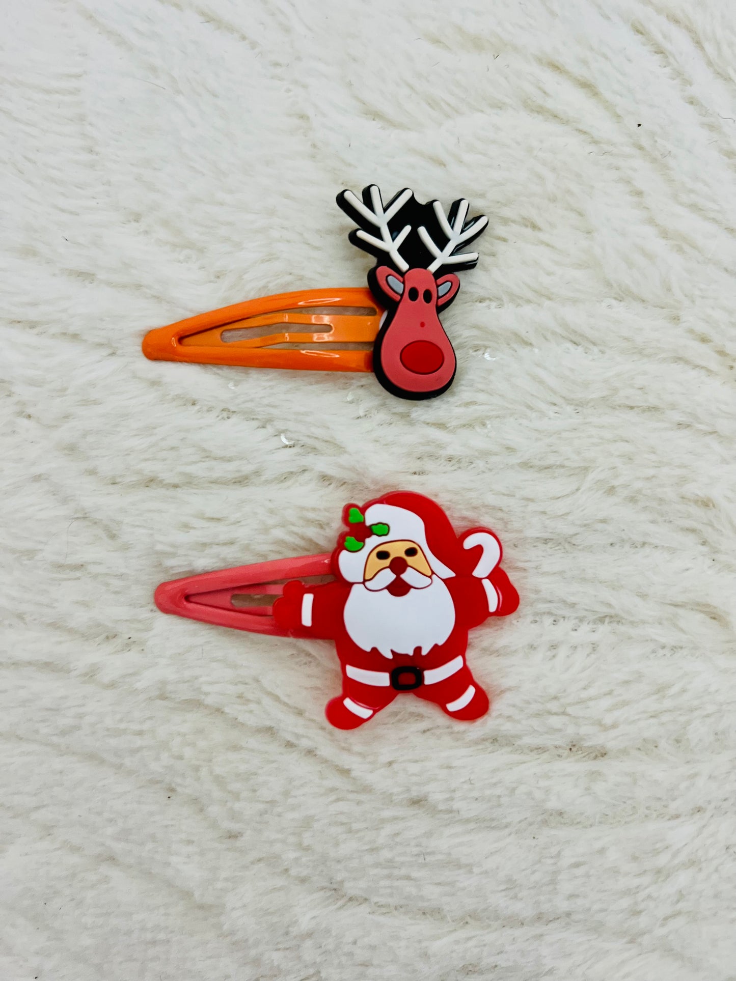 Set of 2 Christmas Character Metal Hair Clips (assorted designs)