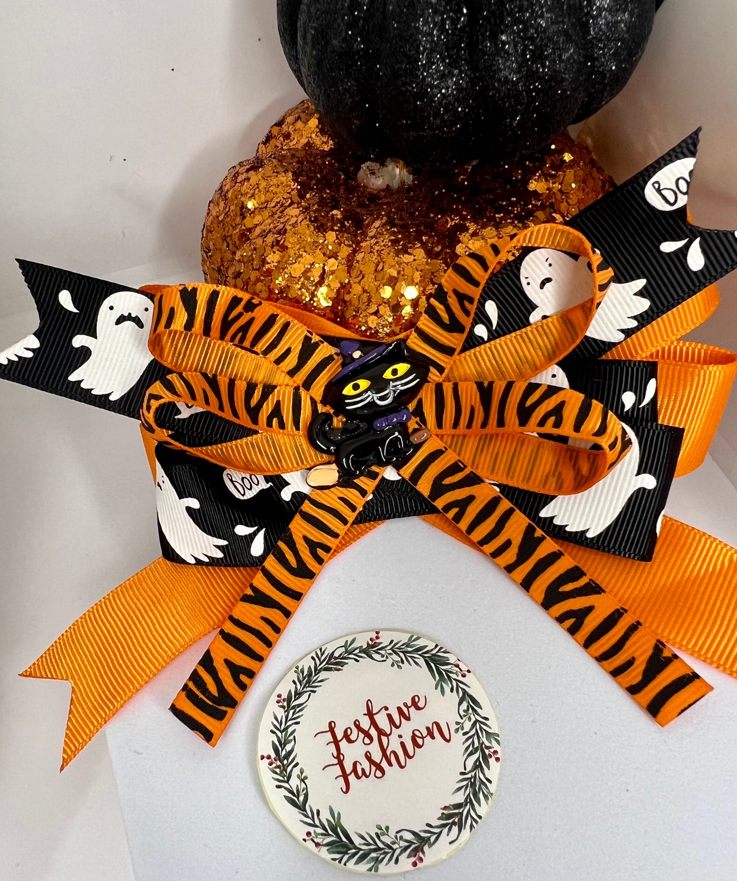 Fancy Halloween Ribbon Hair Clip Bows