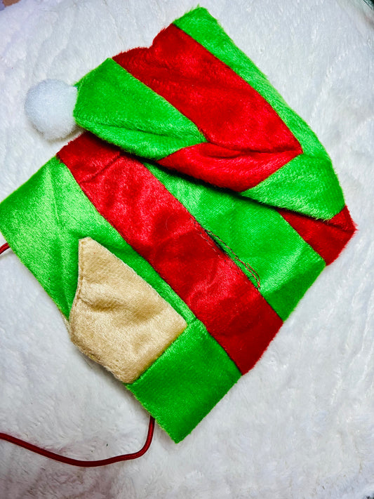 Dog Elf Hat and Collar Set