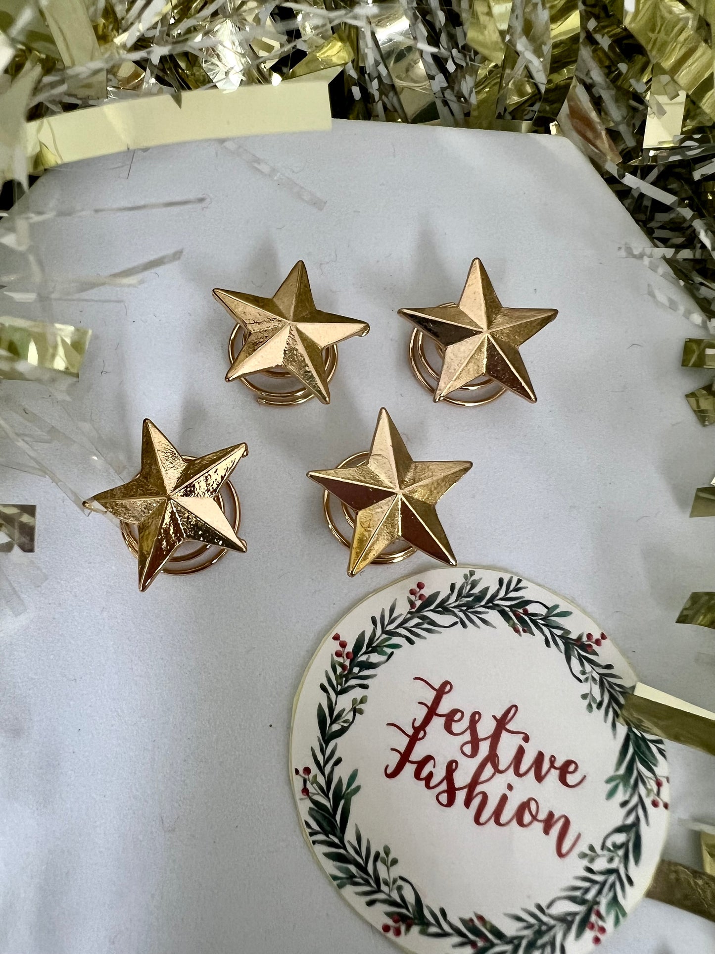 Set of 4 Gold Star Hair Twists