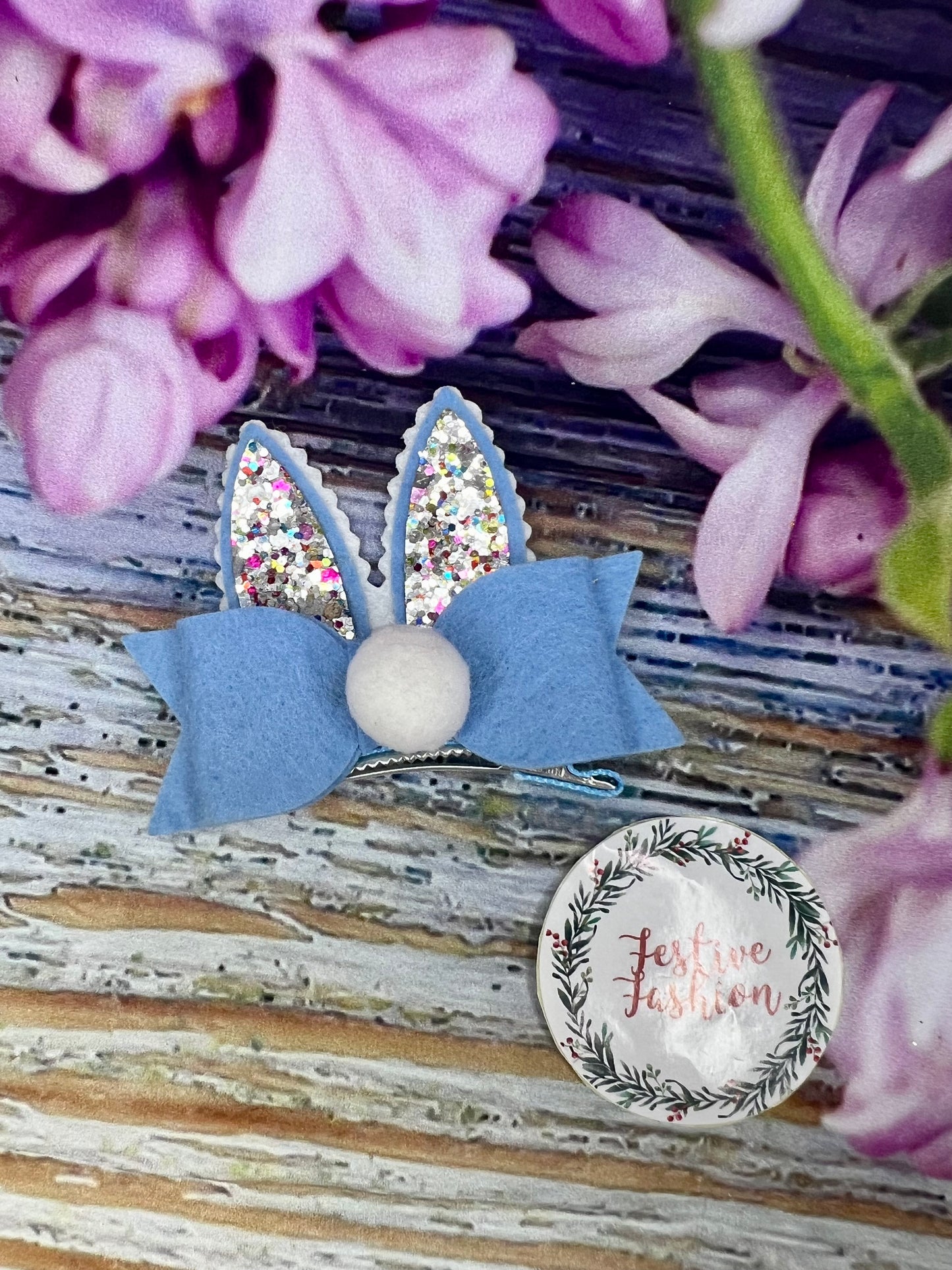 Glitter Rabbit Hair Clips