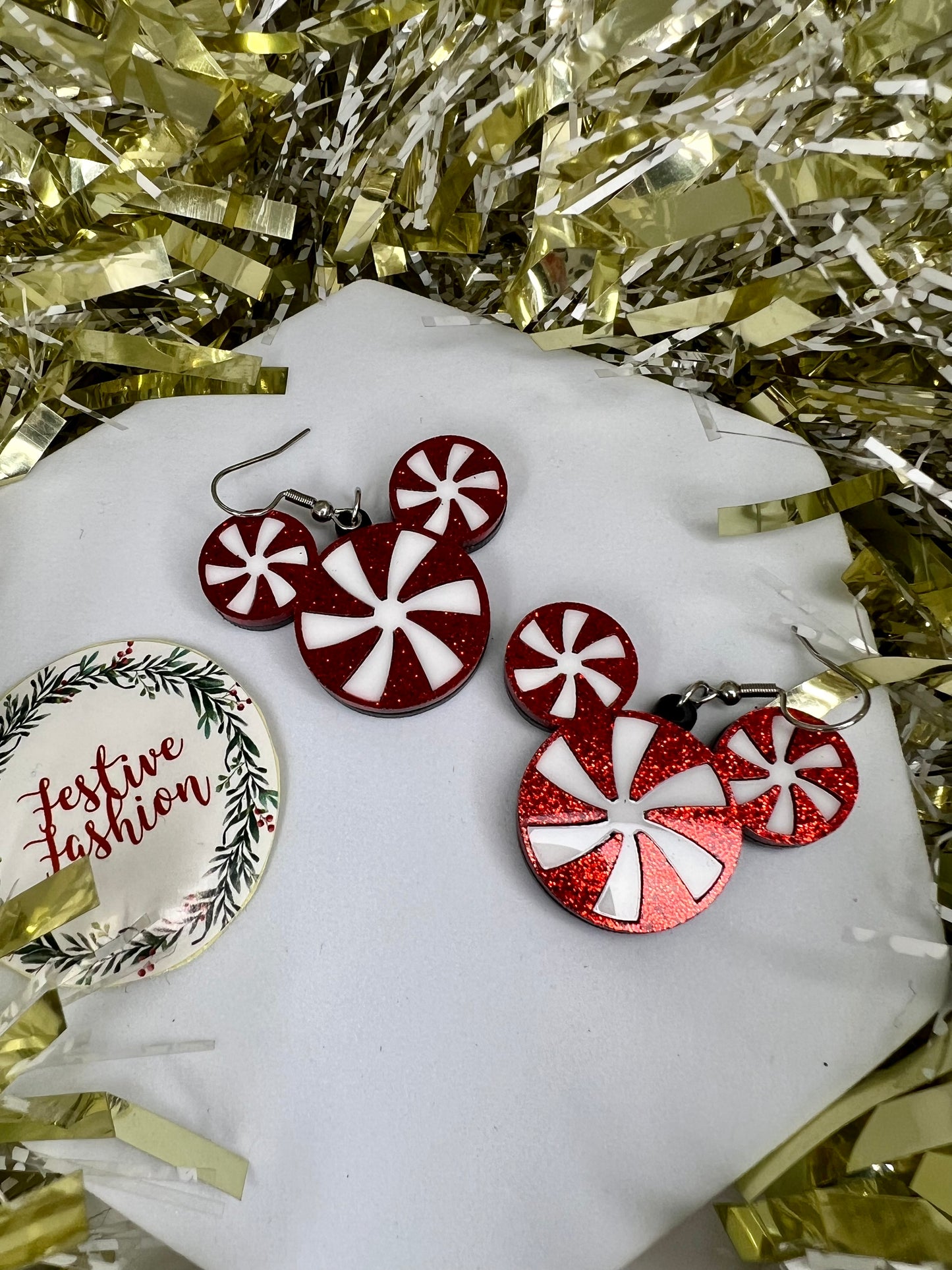 Large Acrylic Christmas Statement Earrings (assorted designs)