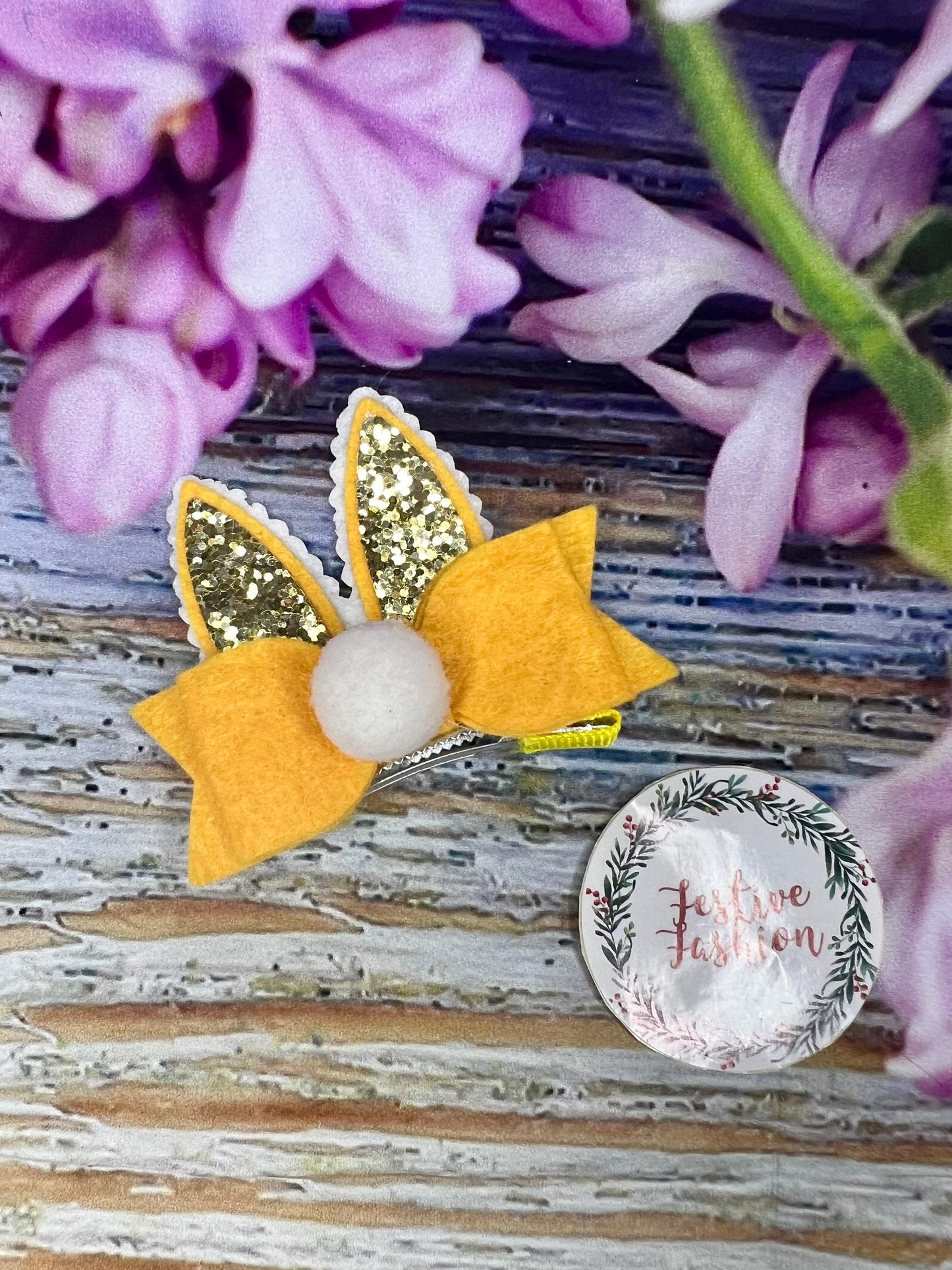 Glitter Rabbit Hair Clips