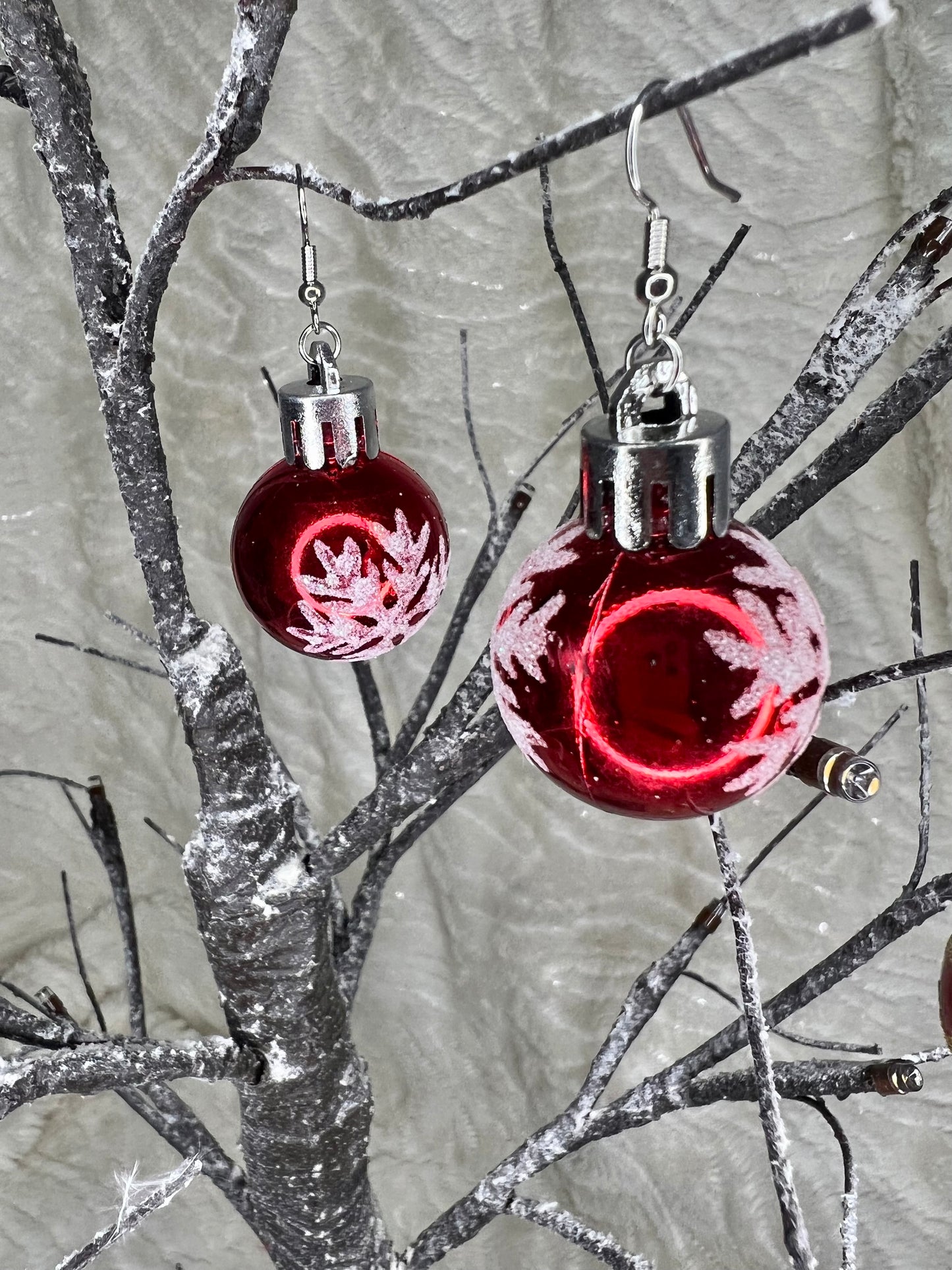 Patterned Christmas Bauble Earrings - Assorted Designs