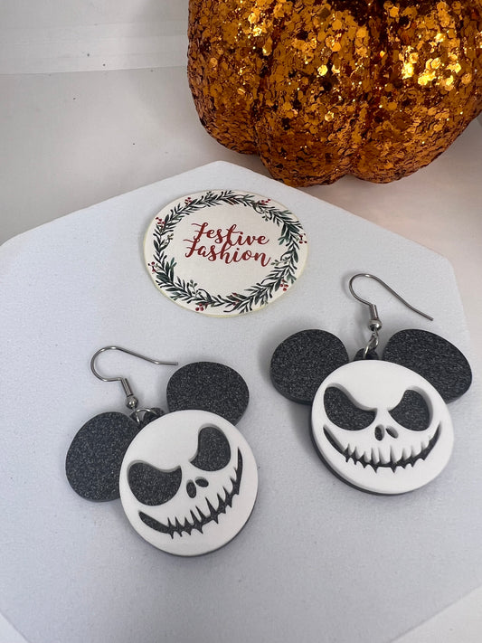 Haunted Pumpkin King Dangle Earrings