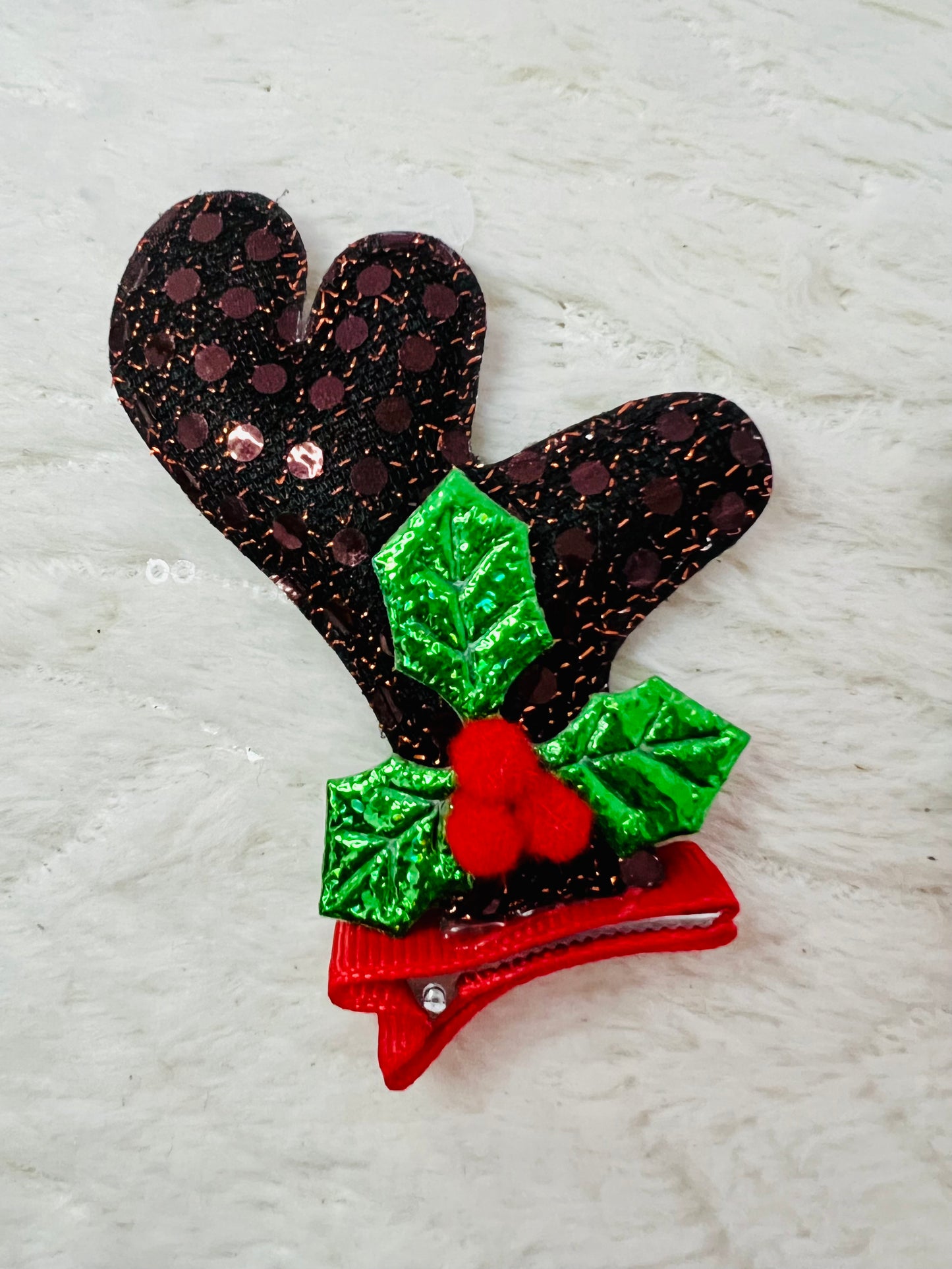 Set of 2 Brown Antler Hair Clips