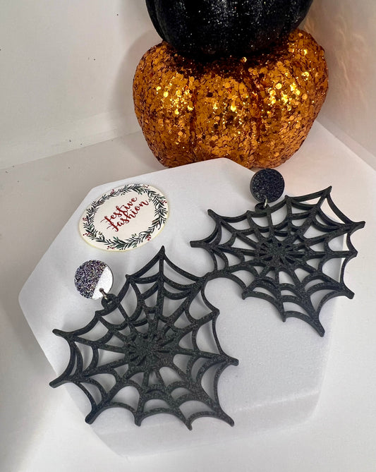 Large Cobweb Statement Earrings