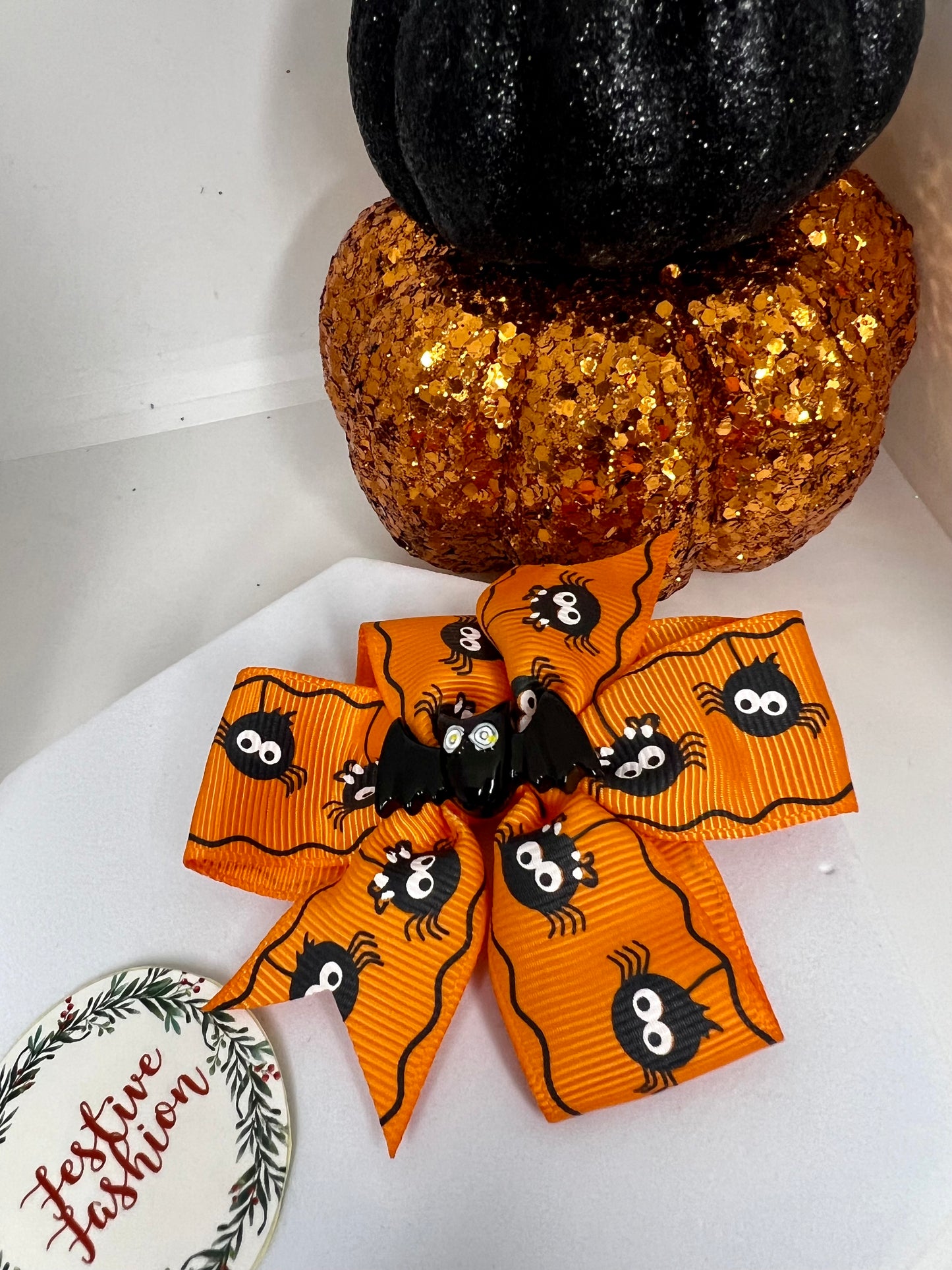 Fancy Halloween Ribbon Hair Clip Bows