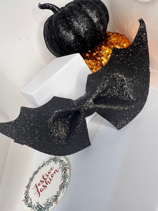 Halloween Glitter Bow Hair Clips