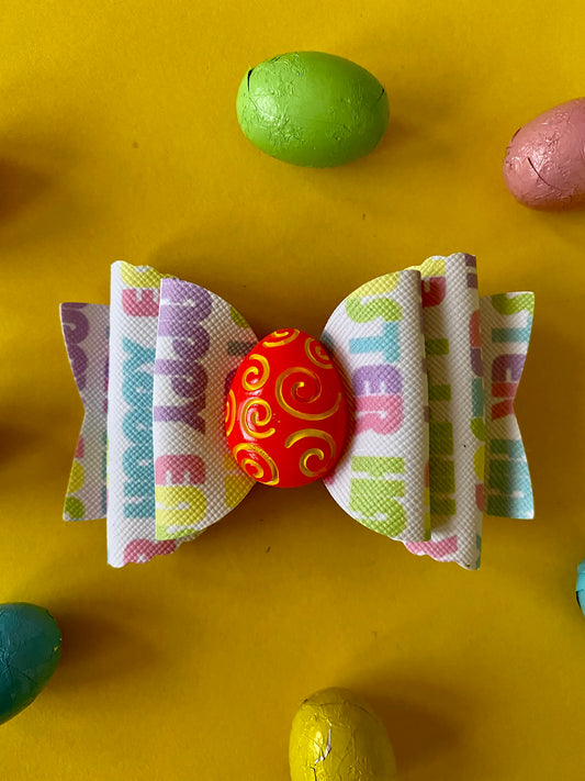 Easter Egg Bow Hair Clip