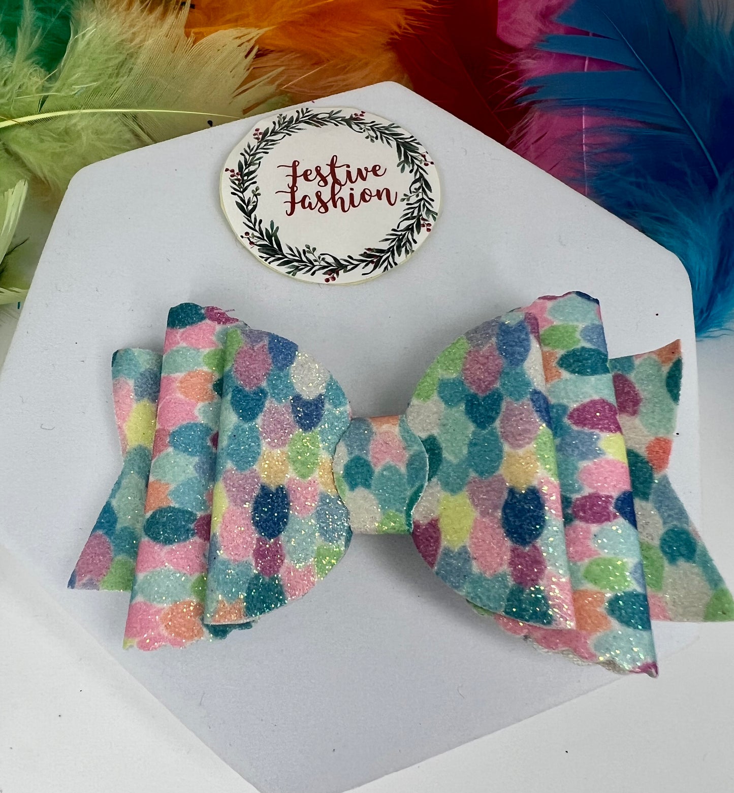 Mermaid Shimmer Bow Hair Clips