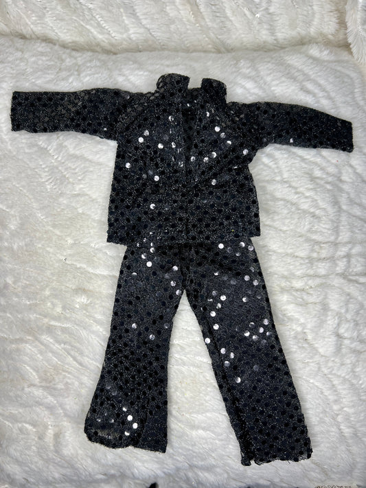 Elf on the Shelf Black Sequin Jumpsuit