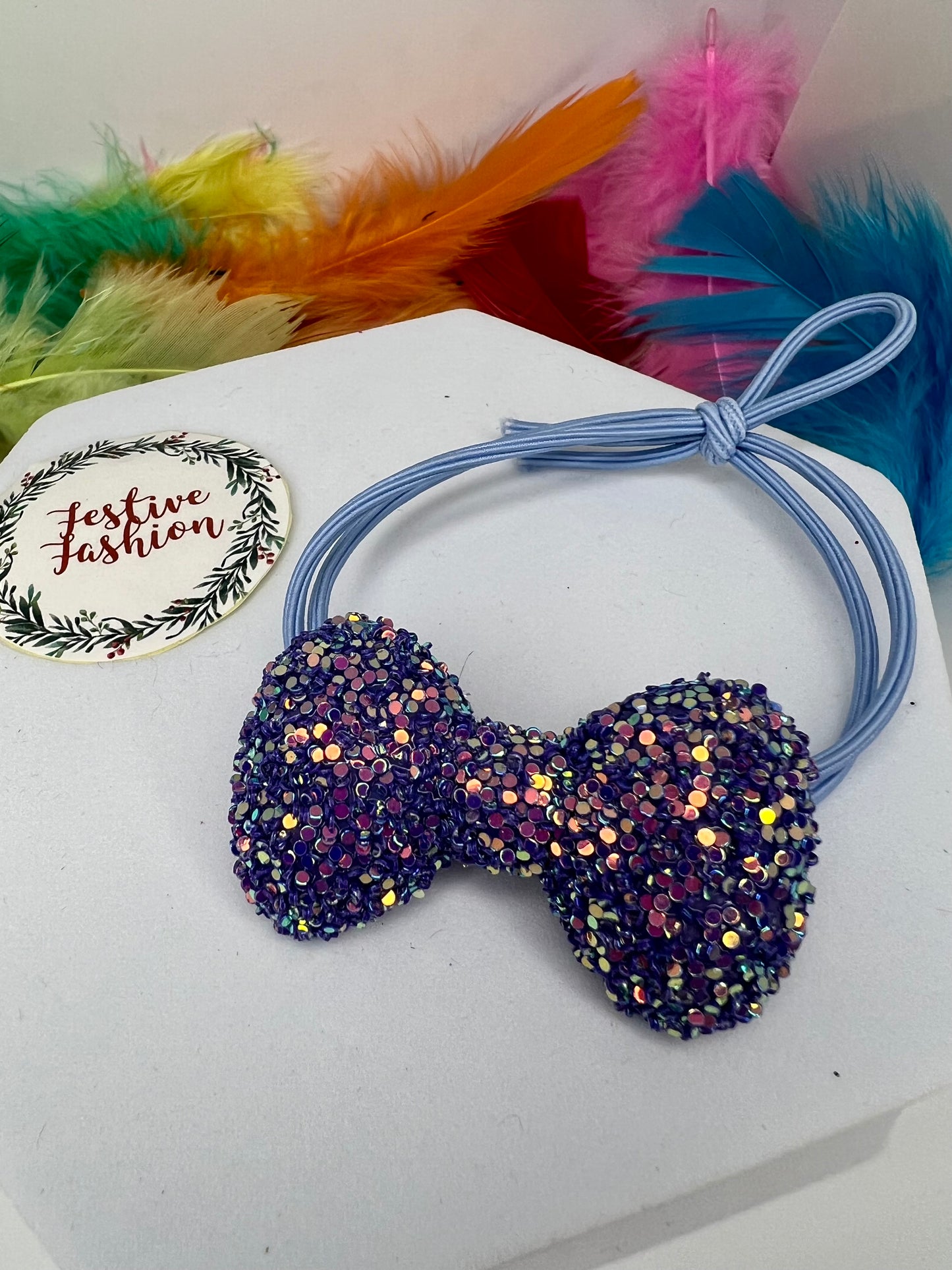 Glitter Bow Hair Bobbles