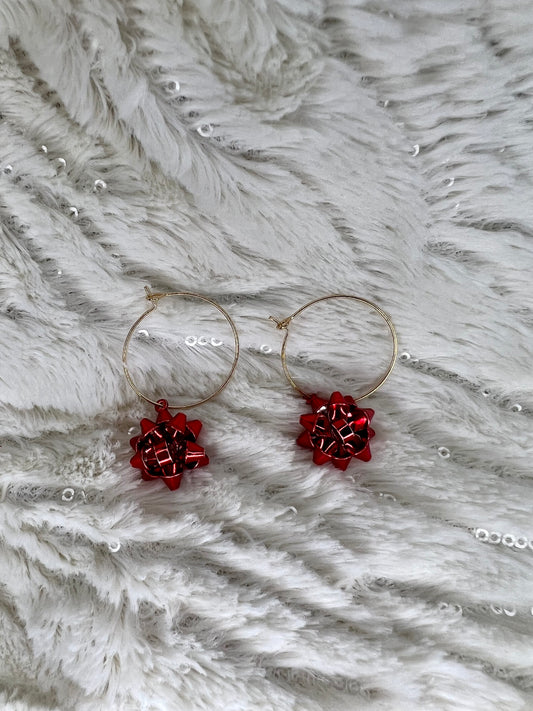 Gold Christmas Hoop Earrings (assorted designs)