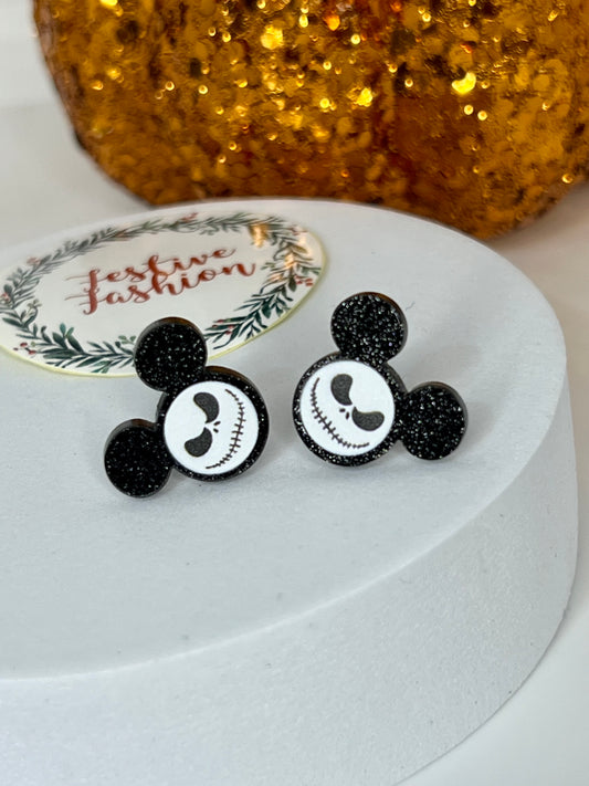 Gothic Mouse Stud Earrings