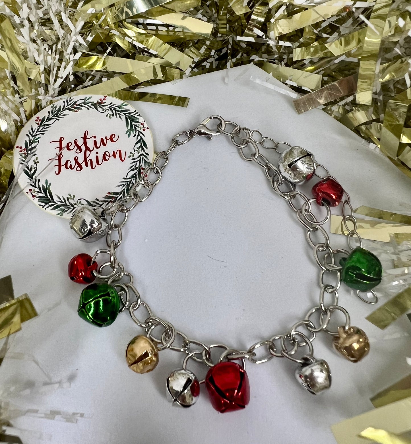 Silver Charm Bracelet with Bells