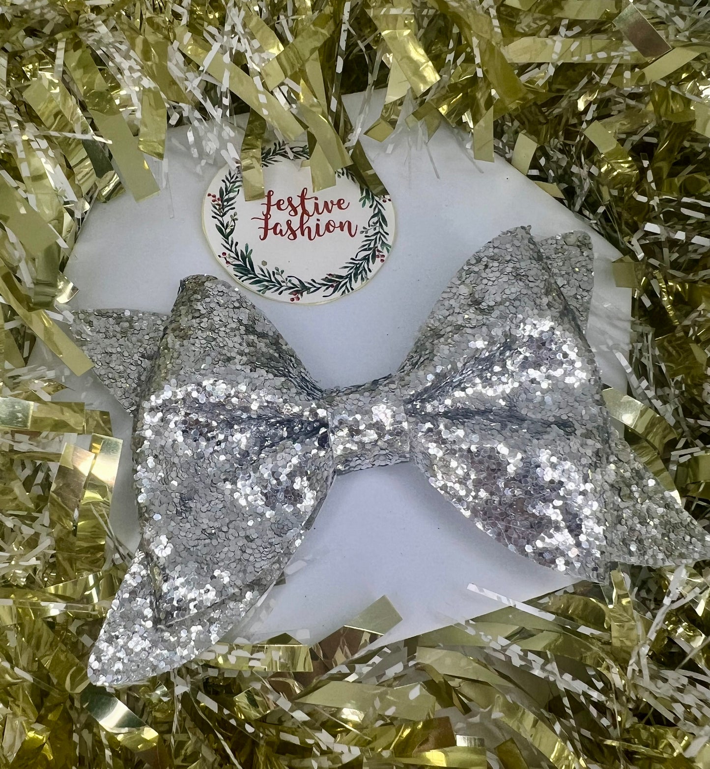 Glitter Bow Hair Clips