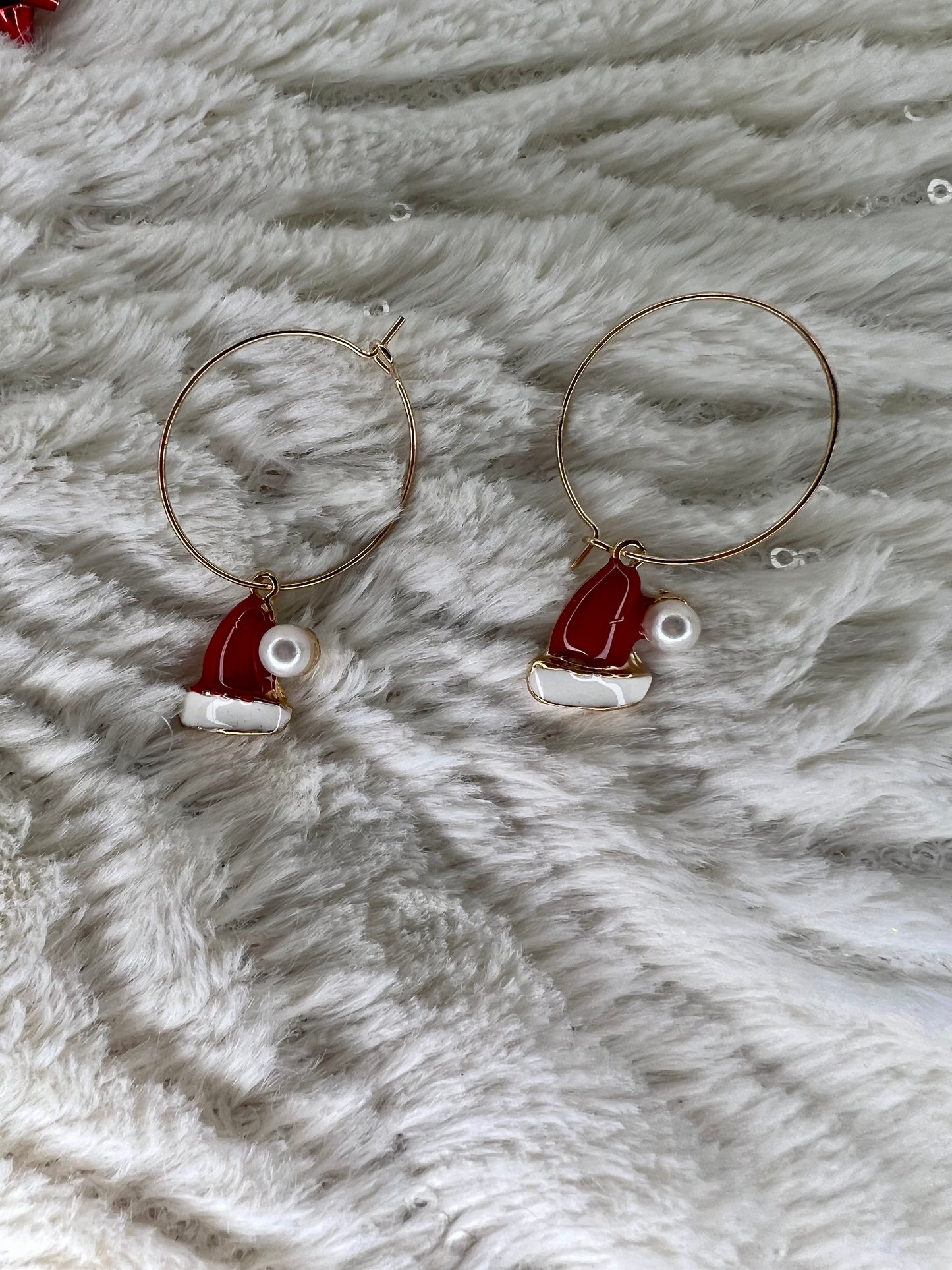 Gold Christmas Hoop Earrings (assorted designs)