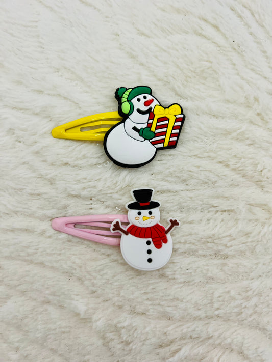 Set of 2 Christmas Character Metal Hair Clips (assorted designs)