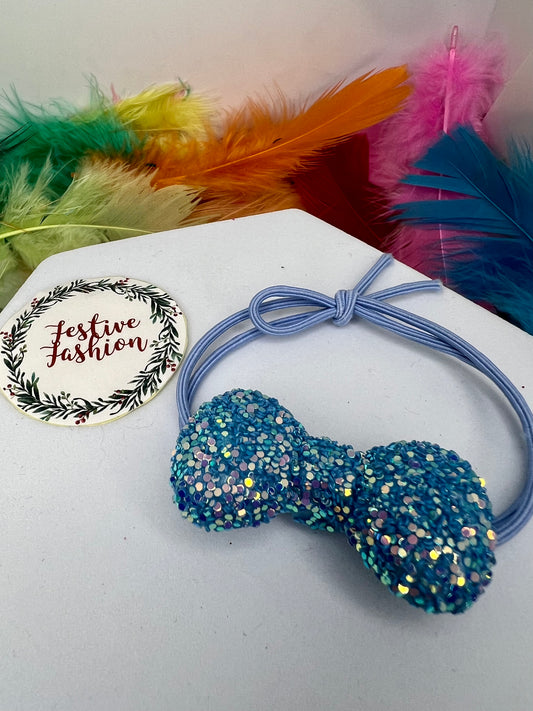Glitter Bow Hair Bobbles